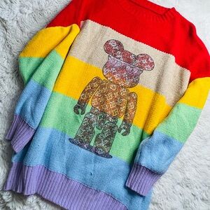 Colorful Bear Pattern Sweater